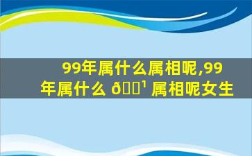 99年属什么属相呢,99年属什么 🌹 属相呢女生